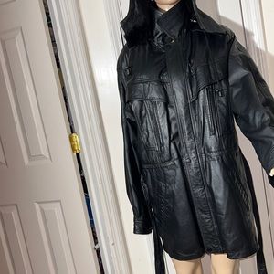 USA  leather coat size small black